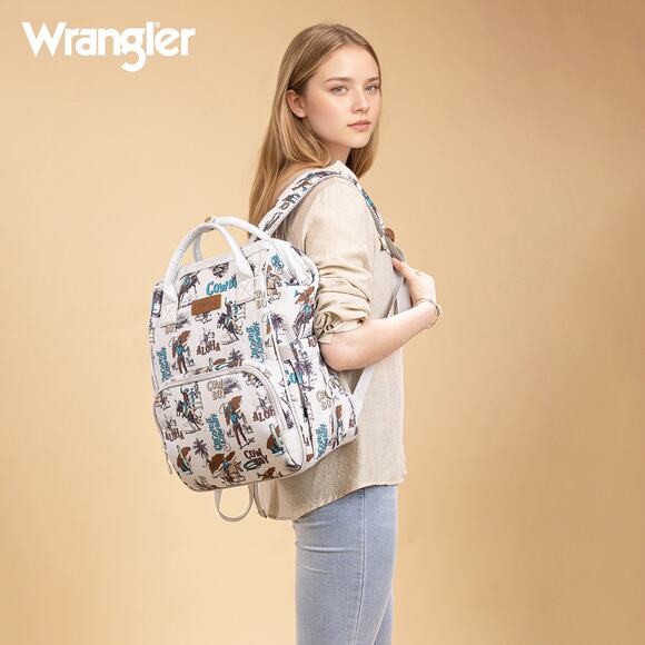 Wrangler Cowboy Print Backpack/Baby Travel Bag *NEW w/ Tags - Picture 2 of 7